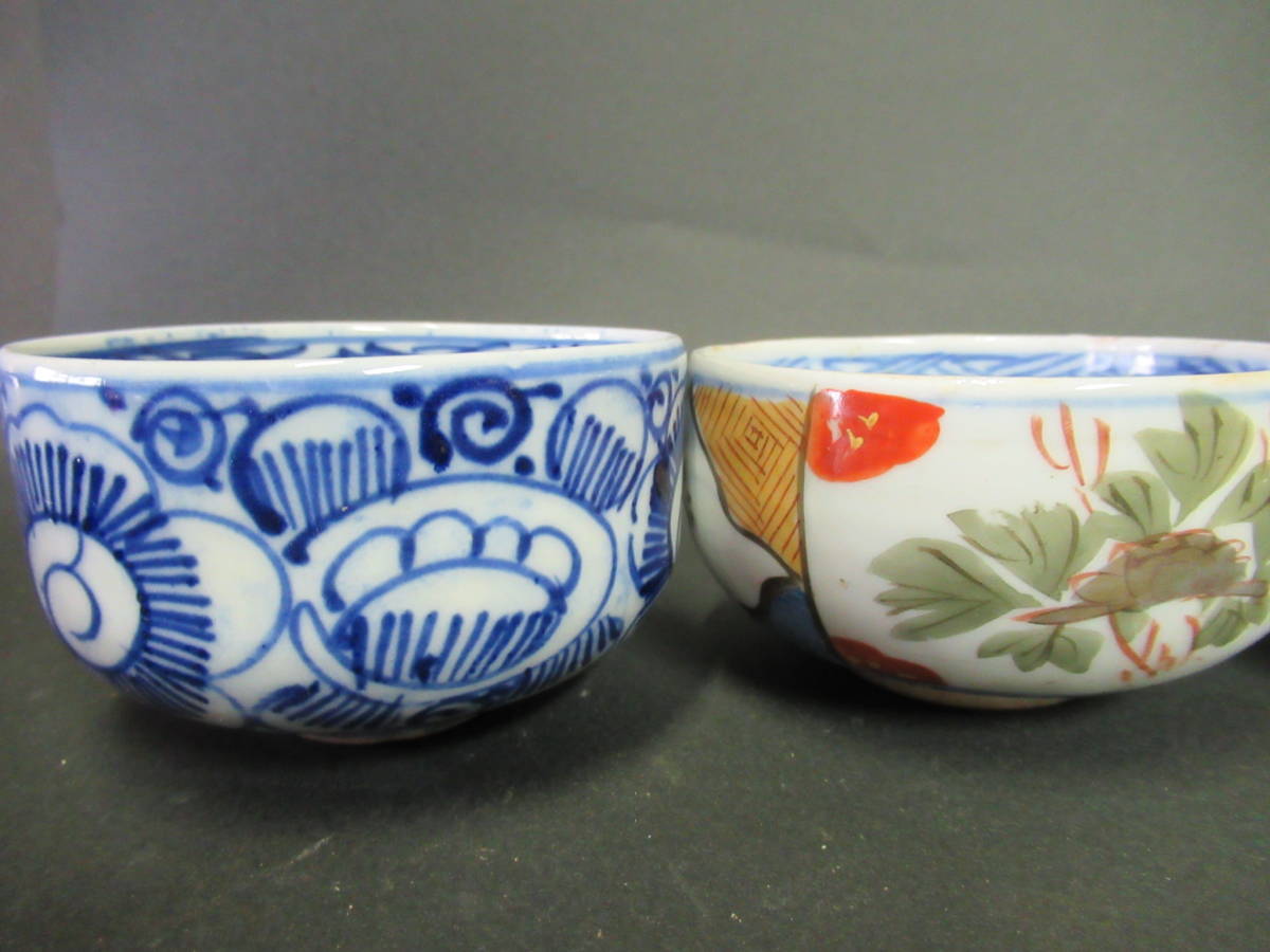古伊万里 小鉢 染付 | りん茶碗 色絵 カラフルで可愛い◇伊万里 花文