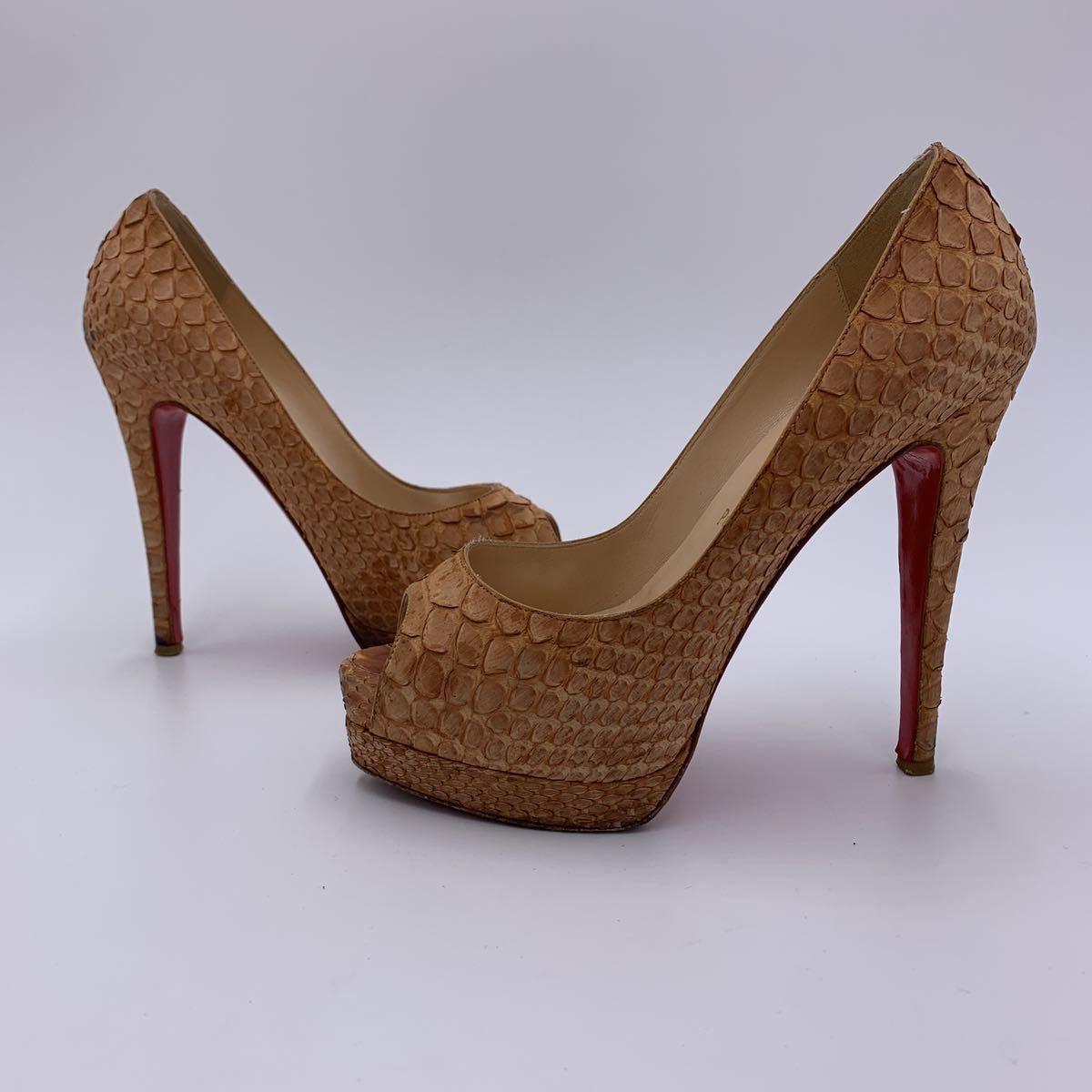 Christian Louboutin ルブダン パイソン パンプス 34