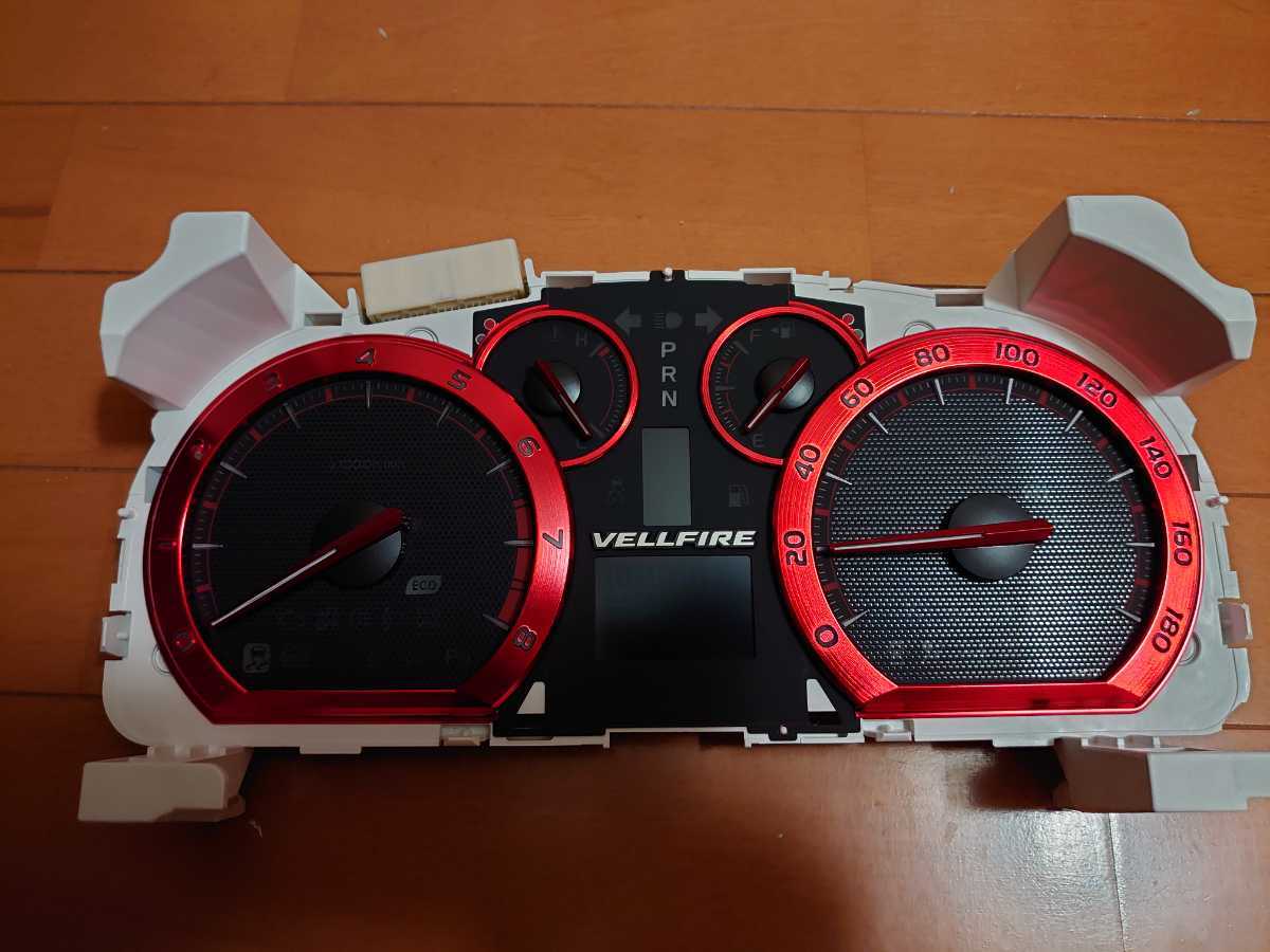 20ヴェルファイア 赤メッキカスタムメーター 後期、前期もOK 46812キロ