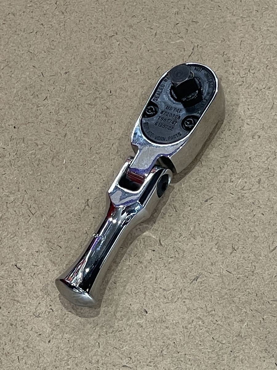 Snap-on スナップオン 首振りロングラチェット SHLF80A ソフトグリップ 1/2 中古品 Snapon スナップオン3&frasl;8 首振りロックロングラチェット