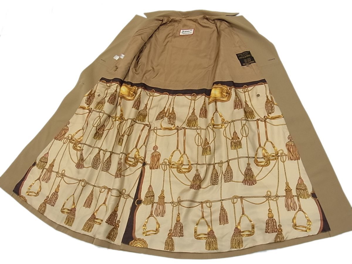 ◇HERNO ヘルノ トレンチコート ロングコート 裏シルクスカーフ柄 秋冬
