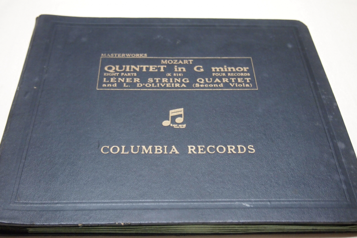 英Columbiaアルバム12インチSP盤 4枚組 W.A.モーツァルト「弦楽五重奏