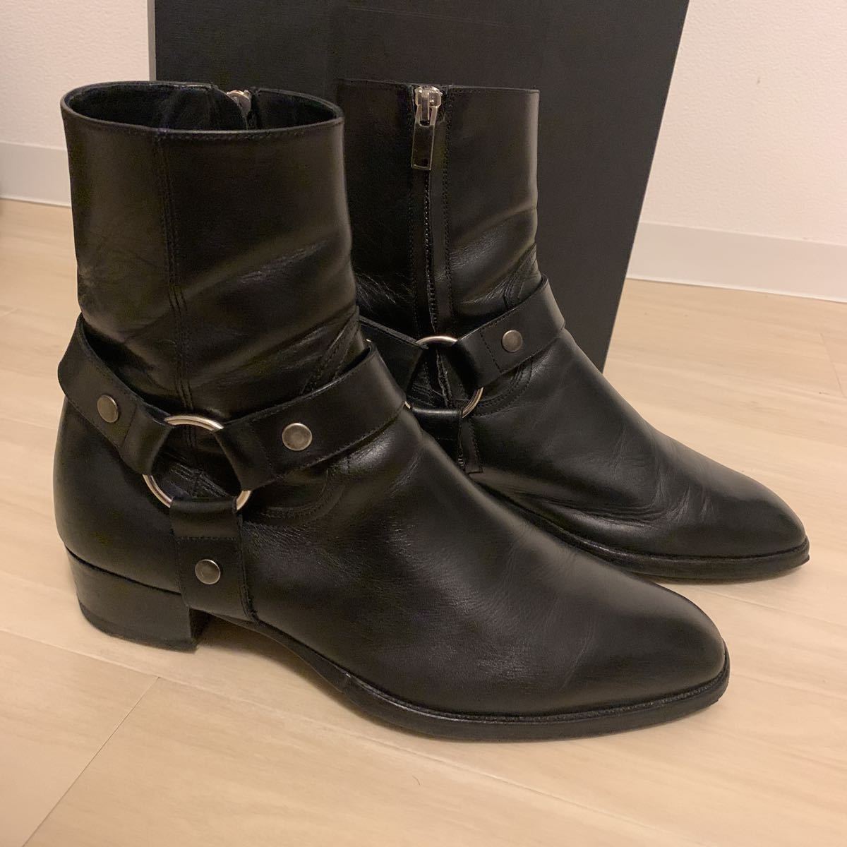 Saint Laurent Paris ブーツ リングブーツ サンローラン ブラック 