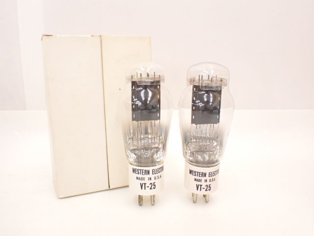 Western Electric ウエスタンエレクトリック WE 真空管 VT-25 白ベース 2本セット 箱付き □ 622BD-48