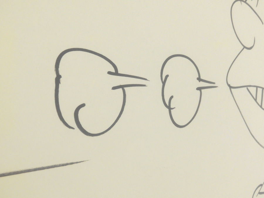 昭和49年 漫画家 富永一朗 肉筆 イラスト作品 サイン入り 額装品