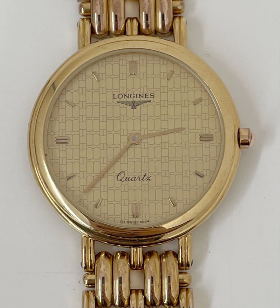LONGINES ロンジン メンズ腕時計 クォーツ QUARTZ ゴールドカラー 男性 