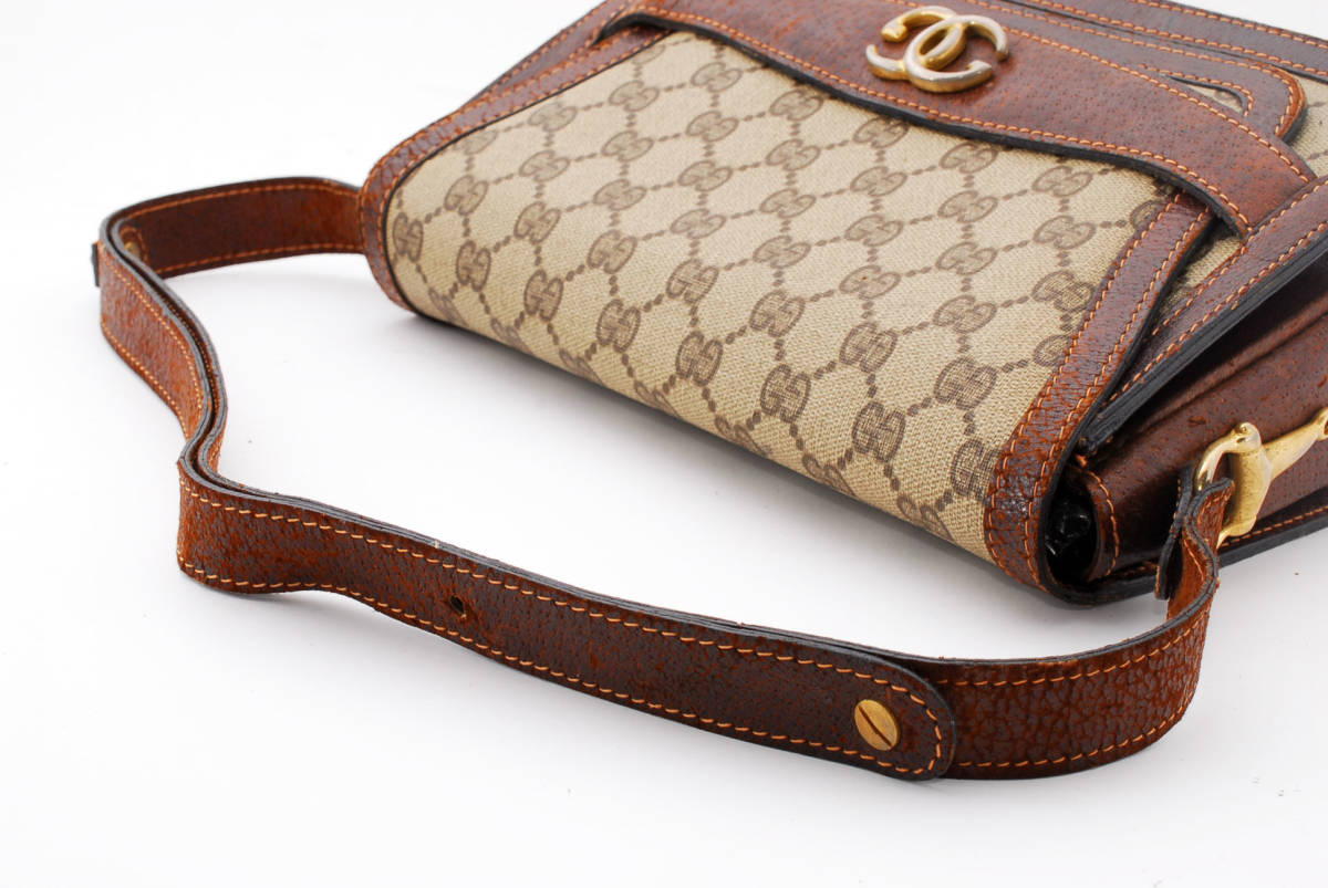1円スタート】GUCCI グッチ オールドグッチ GGプラス PVC レザー 