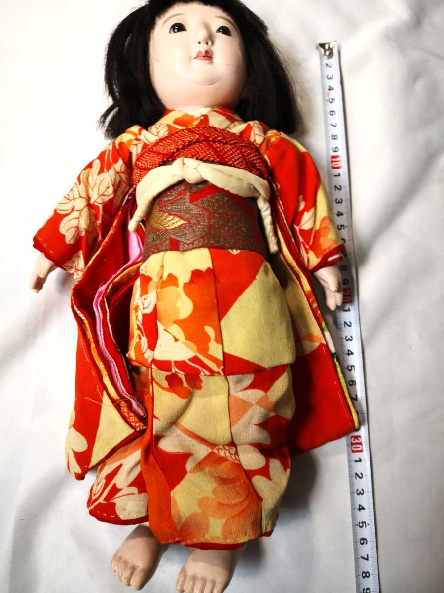 古い 市松人形 その2 可愛い女の子 昭和初期? 全長36cm 古い 市松人形 その2 可愛い女の子 昭和初期? 全長36cm