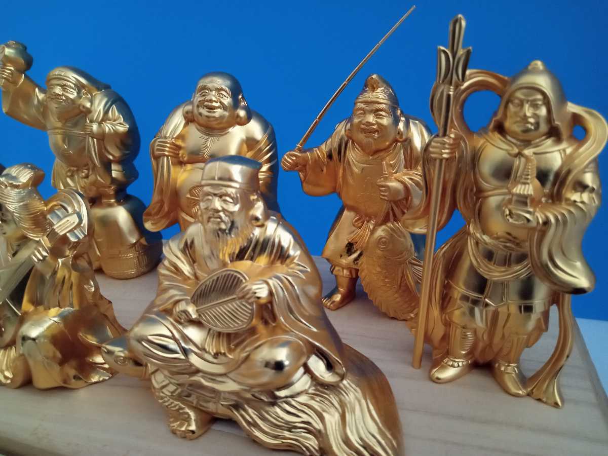 牧田秀雲 七福神 金メッキ24KGP 縁起物 金属工芸七福神 24KGP