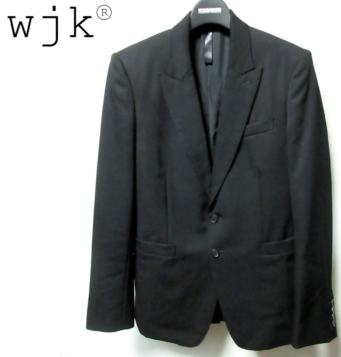 お買い得，送料無料 wjk ブラックテーラードジャケット 黒 ダブルジェーケー(ジャンパー、ブルゾン)｜売買されたオークション情報、yahooの商品情報をアーカイブ公開 - オークファン ジャケット、上着