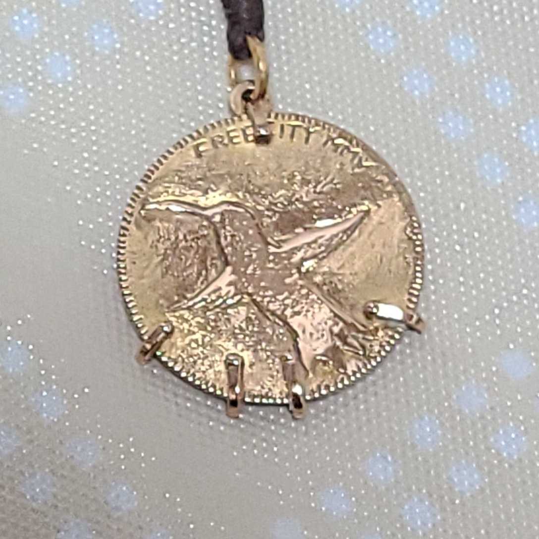 FREECITY Pink Gold Large Coin Sparrow Necklace《フリーシティー
