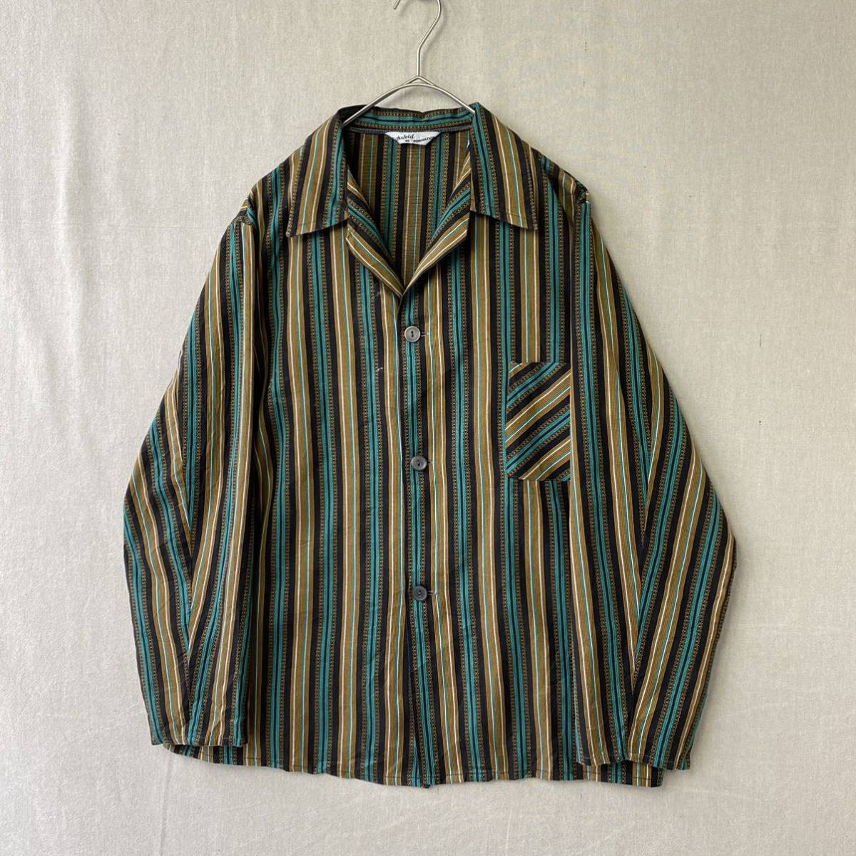Euro vintage スリーピング シャツ / コットン オープンカラー 