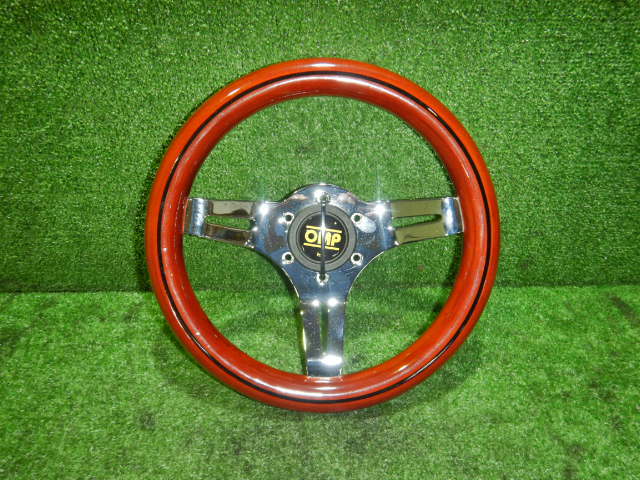 メーカー不明 直径290mm 小径 ステアリング ハンドル 木目 ハンドル