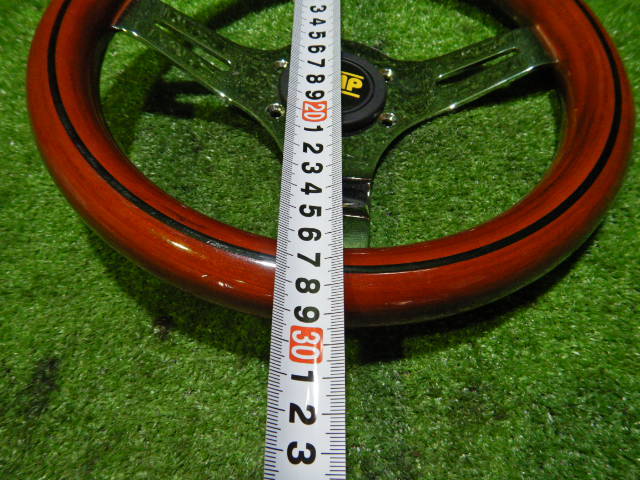 メーカー不明 直径290mm 小径 ステアリング ハンドル 木目 ハンドル