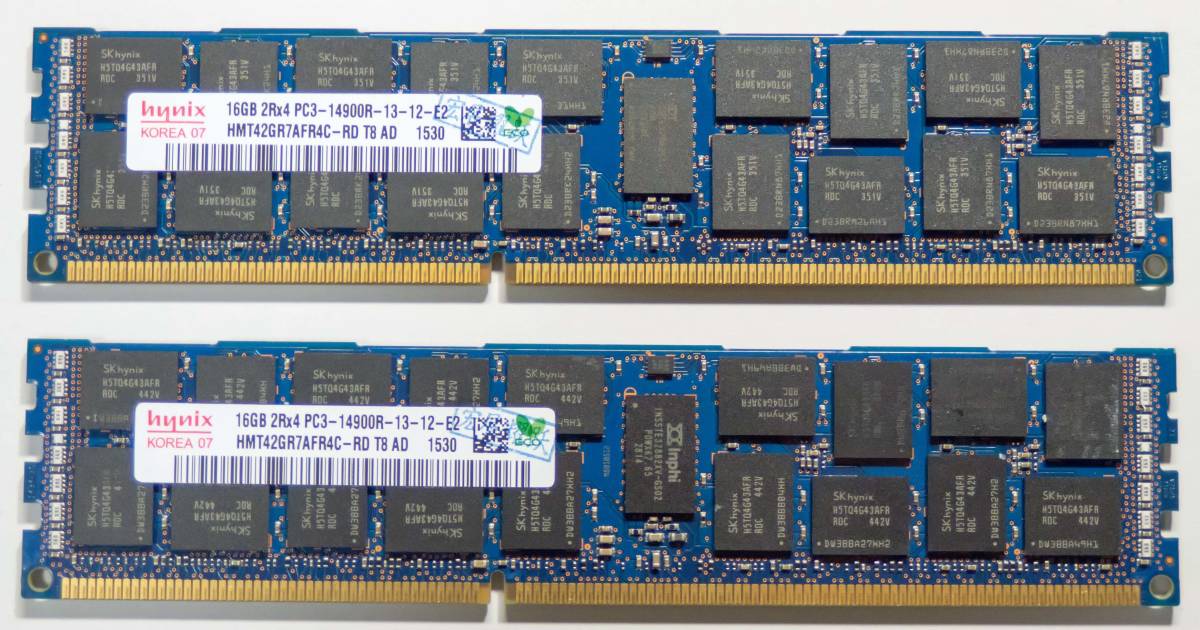 動作未確認 SK hynix製 PC3-14900R 2Rx4 16GB×4枚組=64GB 13510161221 PC3-