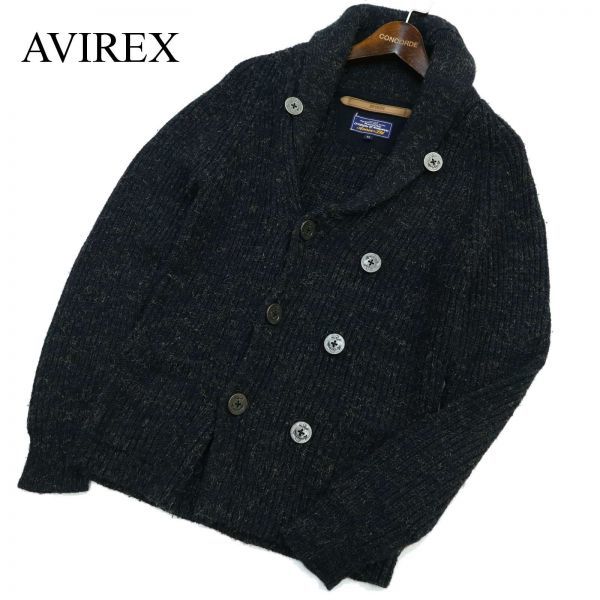 人気，セール AVIREX アヴィレックス 秋冬 マリンボタン ショールカラー メランジ ウール ニット カーディガン セーター Sz.M メンズ C1T07921_A#K(その他)｜売買されたオークション情報、yahooの商品情報をアー 男性用