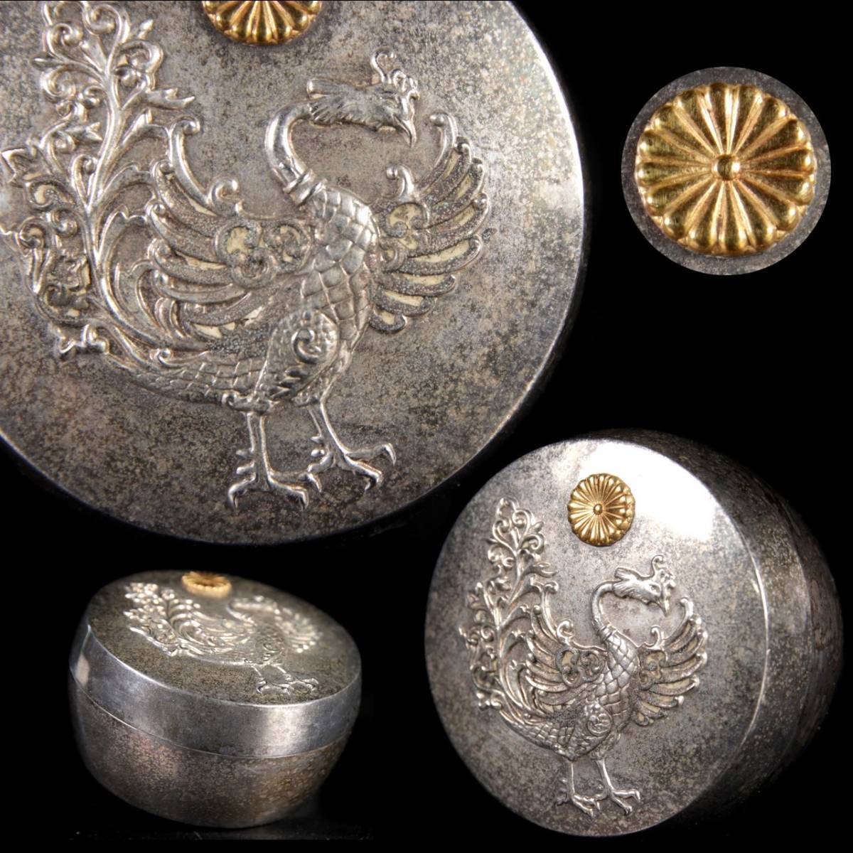  楾 天皇御賜品 菊花紋 純銀製 ボンボニエール 6cm 110g 唐物骨董 E285.1 VS2/21.10廻/TB/ 60(その他)｜売買されたオークション情報、yahooの商品情報をアーカイブ公開 - オークファン その他
