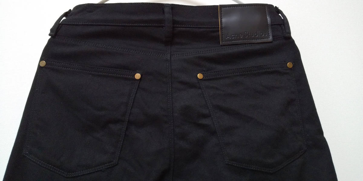 美品☆Acne Studios/アクネストゥディオズ ブラック スリム テーパード 