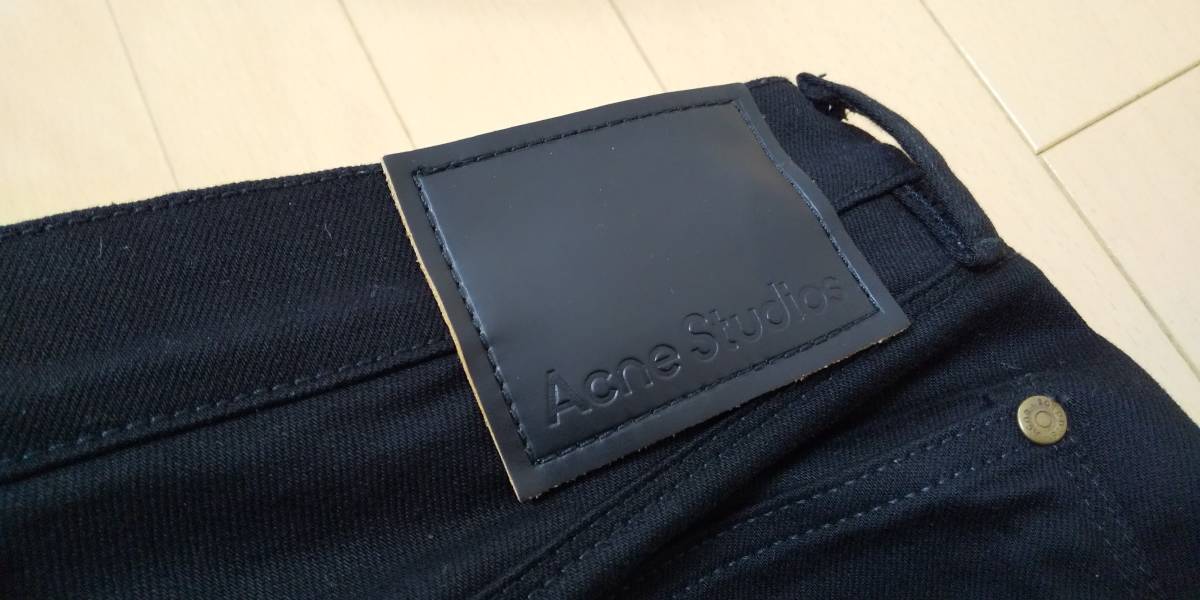 美品☆Acne Studios/アクネストゥディオズ ブラック スリム テーパード 