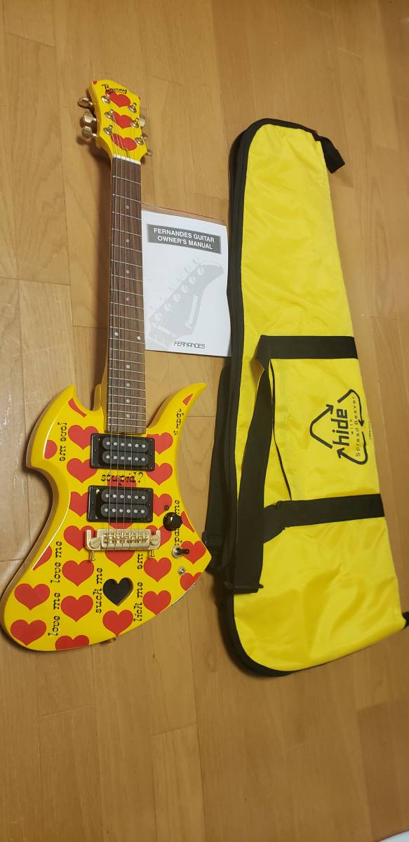  Burny hideモデル イエローハートJr アンプ内臓(フェルナンデス)｜売買されたオークション情報、yahooの商品情報をアーカイブ公開 - オークファン 本体