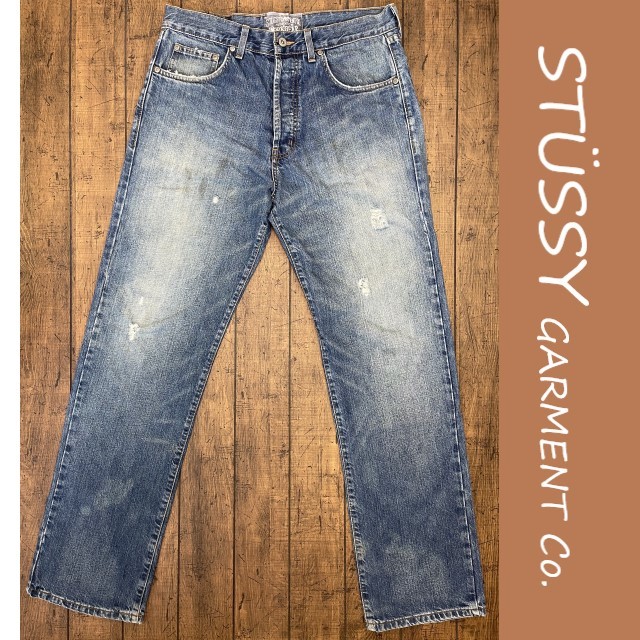STUSSY WORKGEAR ダメージ加工デニム 32／ステューシー ワークギア 