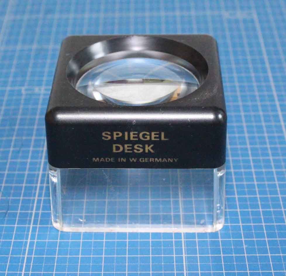 Im783]ルーペ 西ドイツ製 置きルーペ 拡大鏡 四倍 4× aspherisch made 