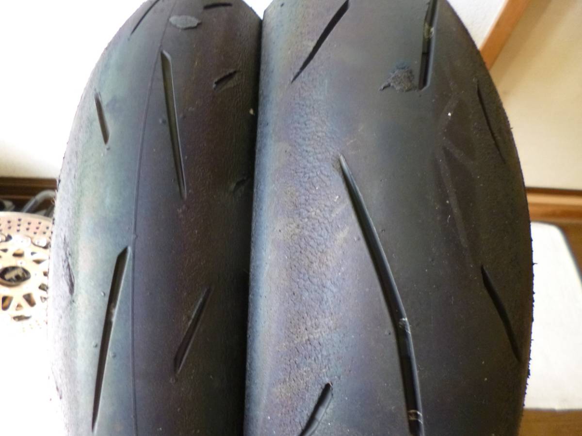 ダンロップ　α-13SP H F110/R150 前後セット 40分バリ山！ ダンロップα-13SP H F110/R150 前後セット 40分バリ山！