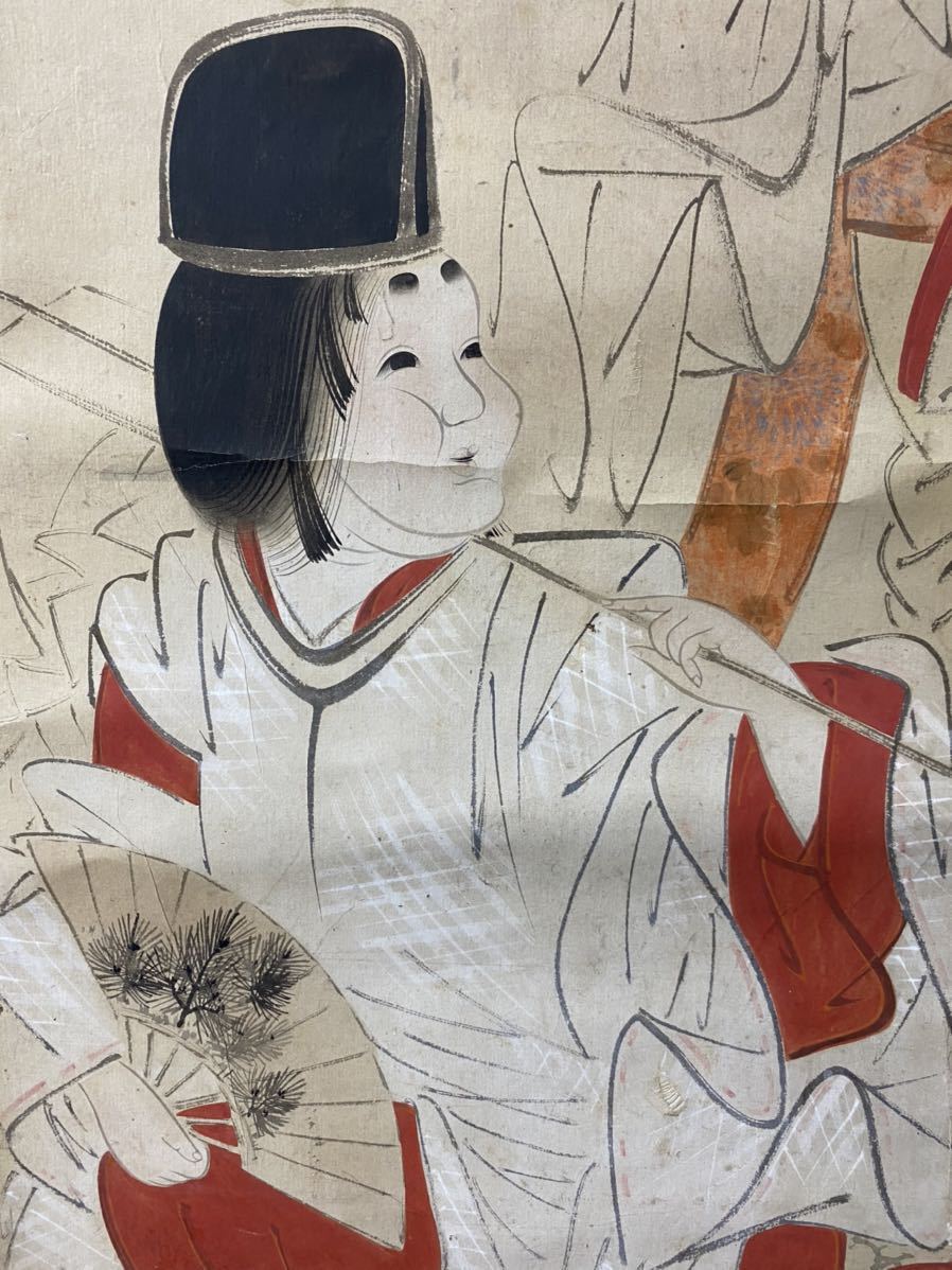 江戸時代 葛飾北斎「美人図」人物画 紙本 浮世絵 肉筆細密描画 古い
