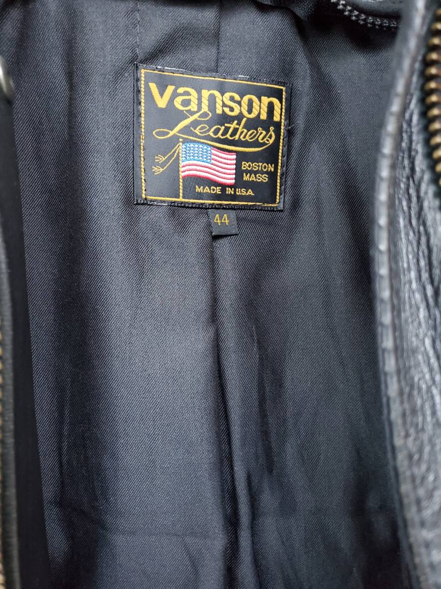 ☆バンソン VANSON MODEL B シングル ライダース ブラック 希少 44