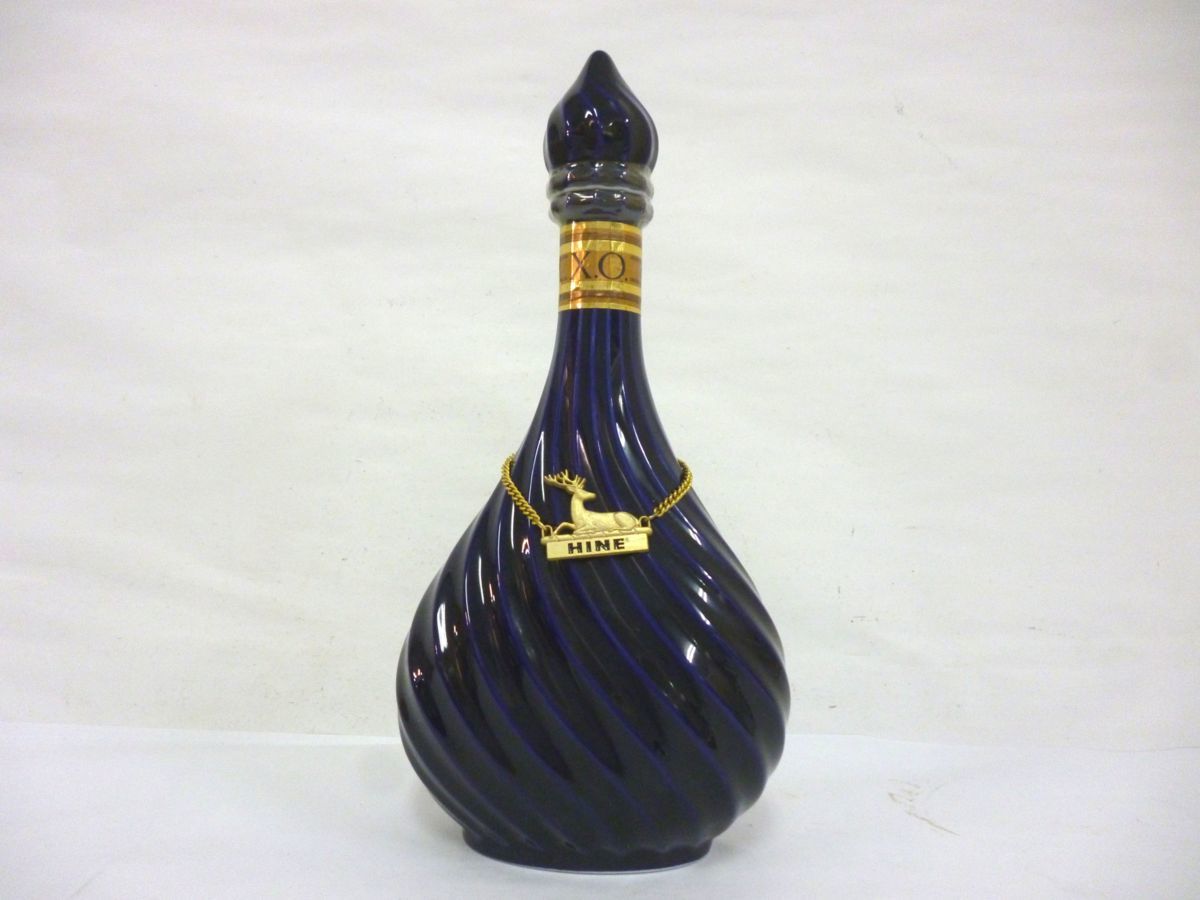 HINE XO ハイン 鹿 陶器 青 コニャック ブランデー 700ml 40% 古酒 箱