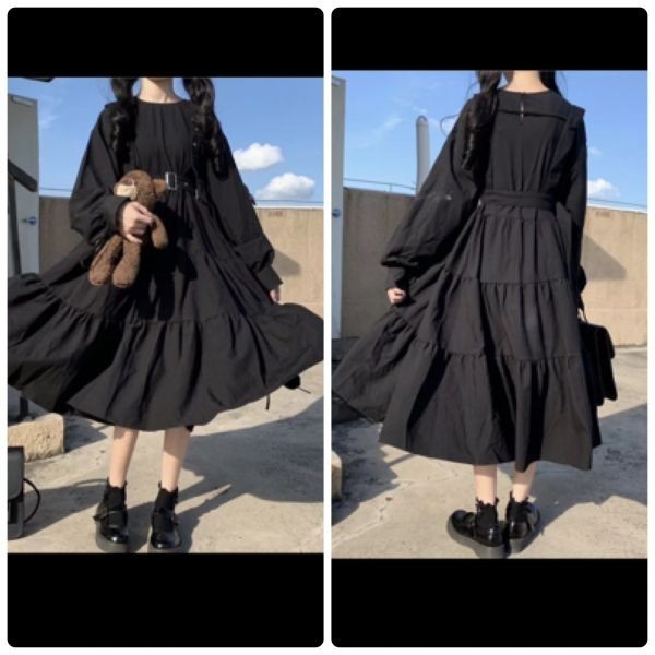 Qweekゴシックスタイルのドレス 原宿スタイル ゴシックロリータ カワイイ パンクスタイル 長袖 黒 ゴスロリ 売買されたオークション情報 Yahooの商品情報をアーカイブ公開 オークファン Aucfan Com