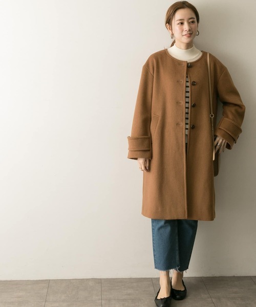 アーバンリサーチ URBAN RESEARCH ノーカラーコート ロッソ ウールノー