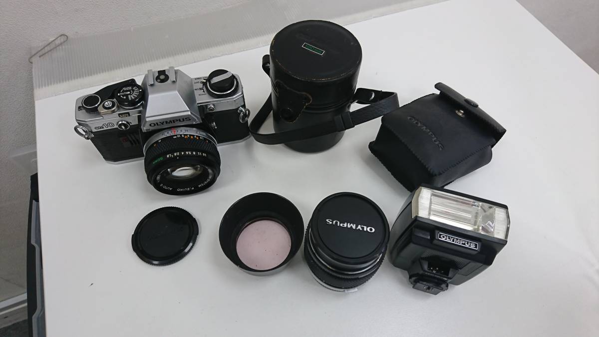 OLYMPUS OM10 レンズ2本 フラッシュ セット OLYMPUSOM10レンズ2本
