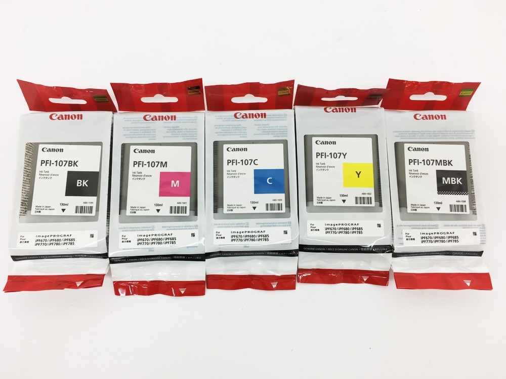 同梱可】2 未開封品 Canon PFI-107 MBK/C/Y/M/BK インクタンク 5色