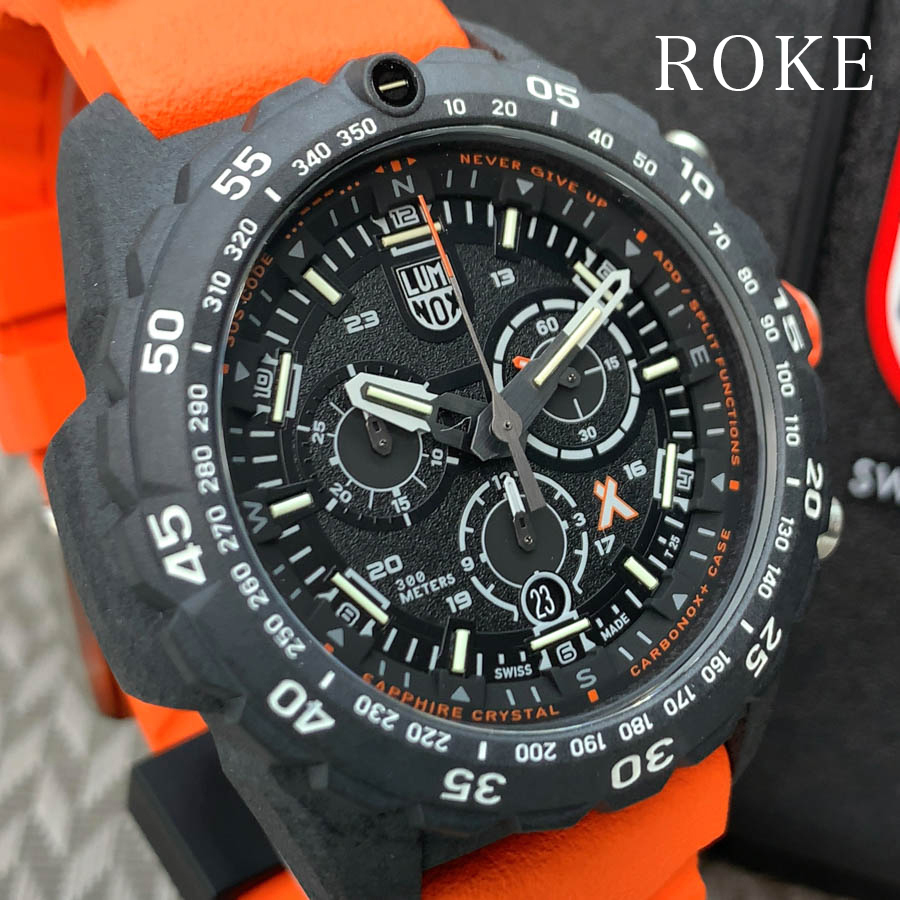 【1円】【人気】ルミノックスLUMINOXベアグリルスサバイバルマスターシリーズオレンジラバーメンズ腕時計方位磁石300m防水カーボンケース
