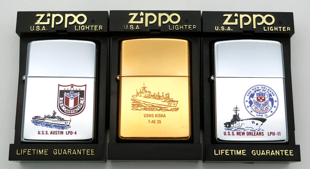 NAVY ZIPPO ビンテージ アメリカ海軍揚陸艦 LPD-4，LPH-11， 給兵艦 AE