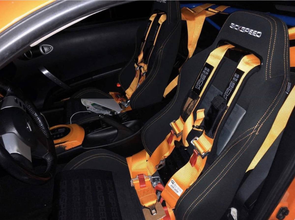 SICKSPEED 4点式シートベルト オレンジ 1席分 USDM JDM サーキット 