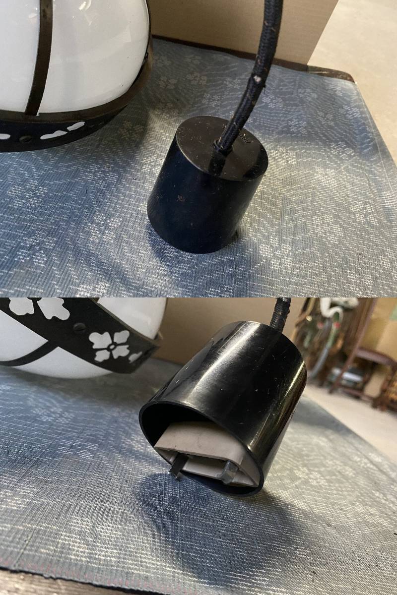 雪洞 ぼんぼり照明一式 銅金具 乳白電笠▽レトロモダン洋館照明