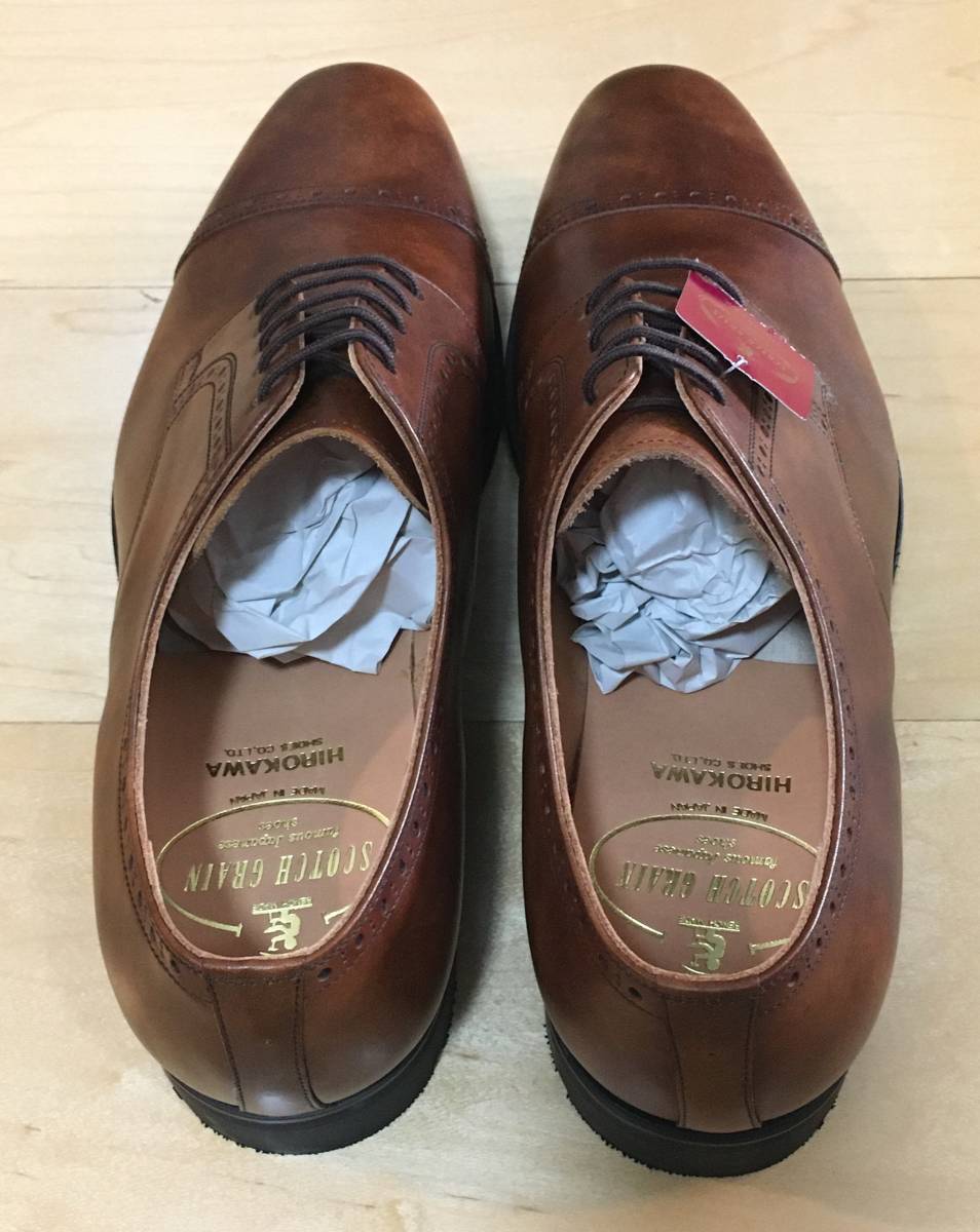 【極美品】SCOTCH GRAIN ビジネスシューズ 外羽根クォーターブローグ SCOTCH GRAIN 外羽根クォーターブローグ 26E ブラウン SGソール