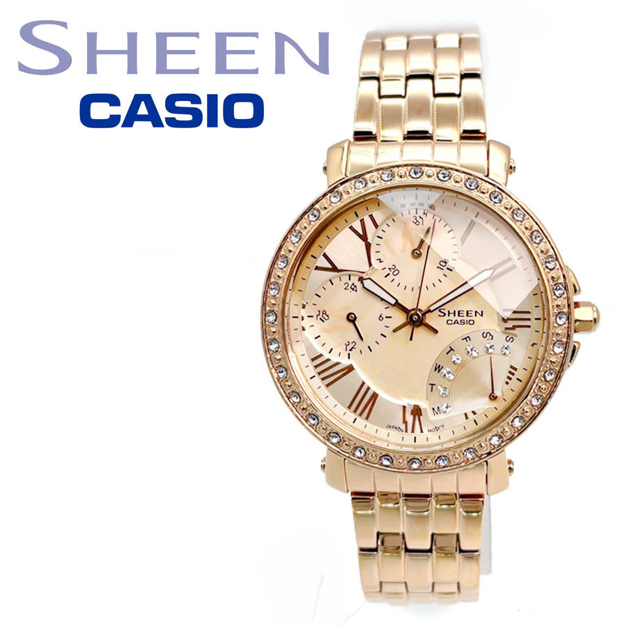 1円新正規品casioカシオsheenシーンアナログレディース女性腕時計日常生活防水日付曜日表示ステンレスワンタッチ三つ折りミネラルガラス カシオ 売買されたオークション情報 Yahooの商品情報をアーカイブ公開 オークファン Aucfan Com