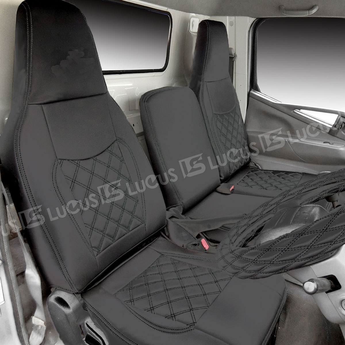 大得価，安い 三菱ふそう ジェネレーションキャンター 標準 フロント シートカバー ブラックステッチ ジェネレーション キャンター ブラック 757FBK(シートカバー)｜売買されたオークション情報、yahooの商 シートカバー