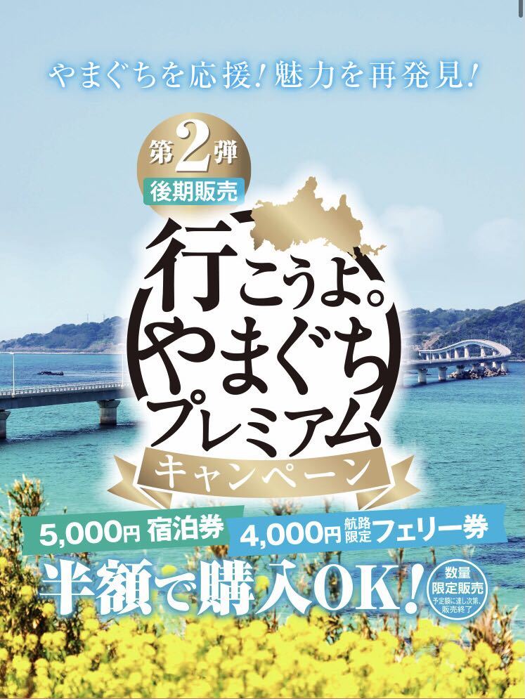 山口県プレミアム宿泊券 山口県 やまぐちプレミアム宿泊券 2万円分 行