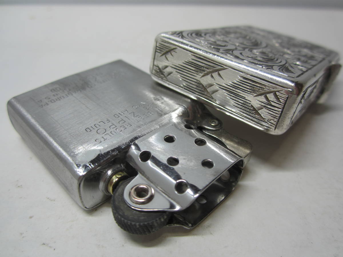 Lighter Silver Zippo Made Insert, Chrome ☆Vin-Zippo☆ 銀製