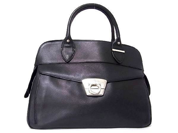 1円 Salvatore Ferragamo フェラガモ ガンチーニ レザー ハンドバッグ 