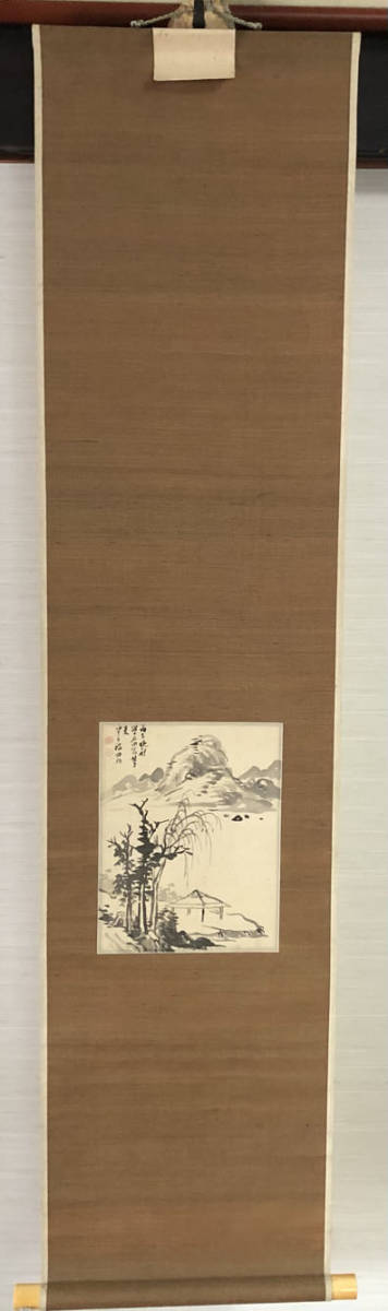 【模写】福田半香秋景山水色紙小品掛軸渡辺崋山平井顕斎椿椿山