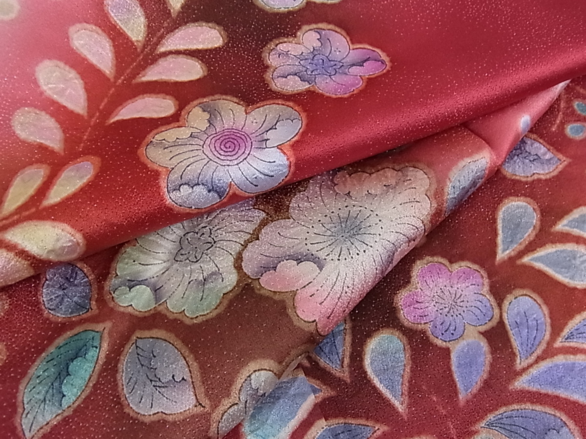 辻が花 絞り 暈し 振袖 金通し地 ベストストア日本一受賞店！□花