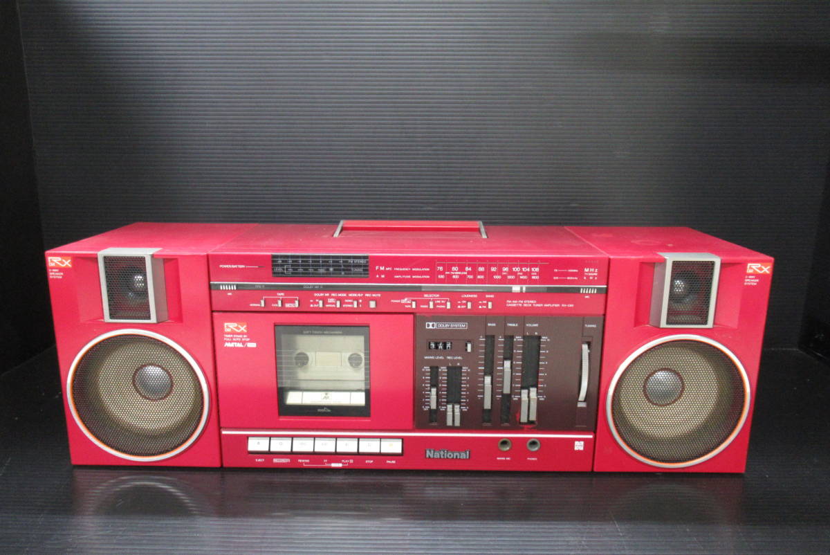 ナショナル National ラジカセ RX-C60 ラジオ FM/AM レッド 昭和レトロ
