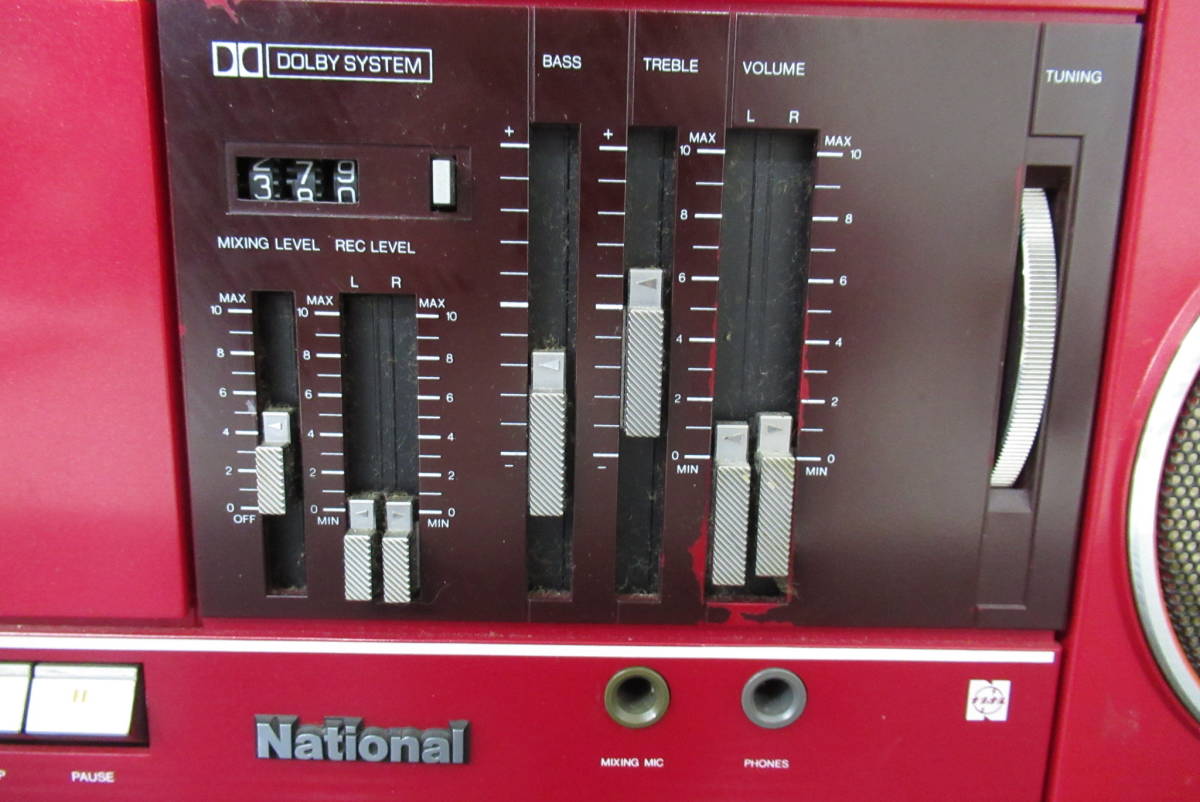 ナショナル National ラジカセ RX-C60 ラジオ FM/AM レッド 昭和レトロ