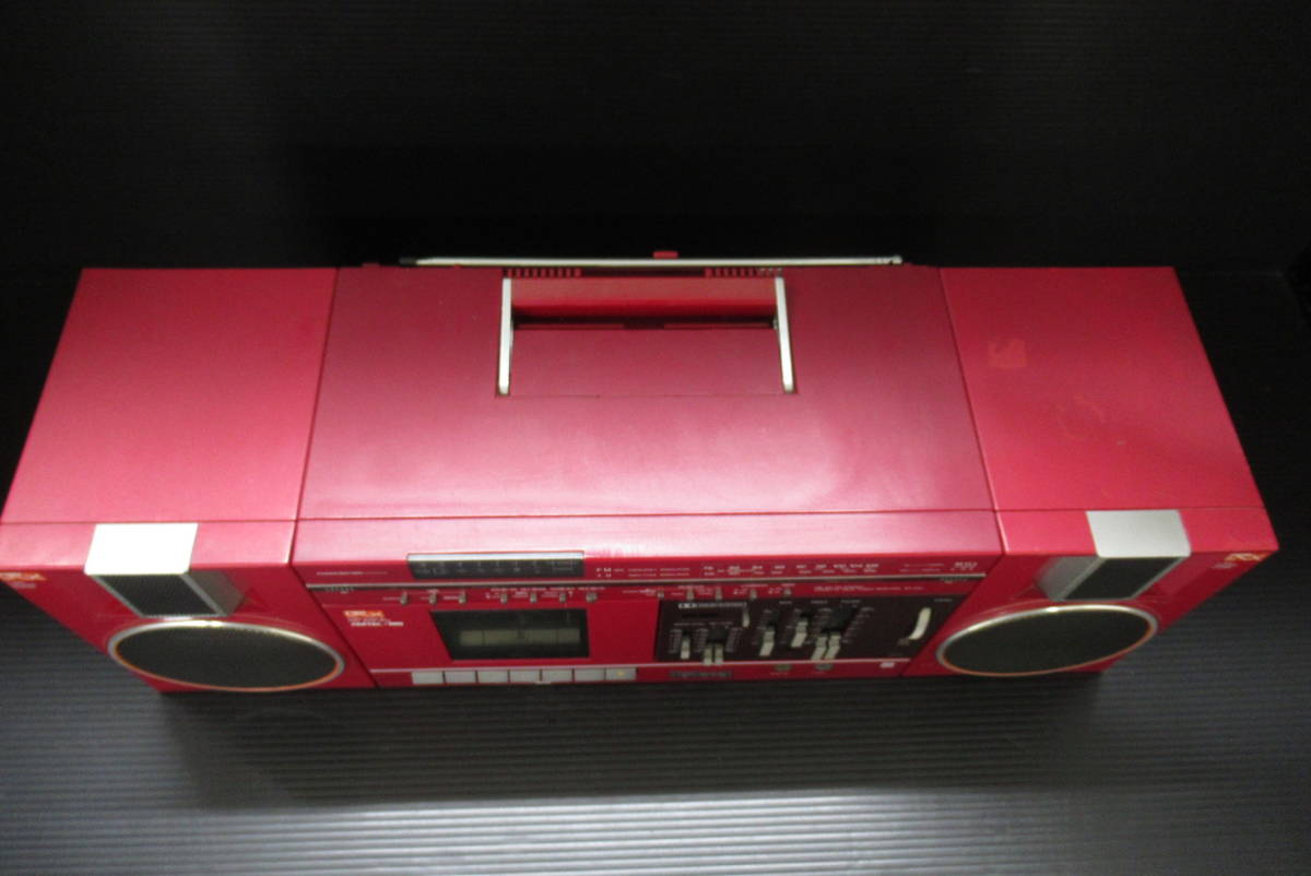 ナショナル National ラジカセ RX-C60 ラジオ FM/AM レッド 昭和レトロ