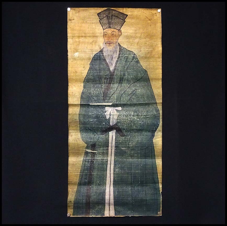 緑屋sc■ 朝鮮美術　民画 まくり 『人物図』 めくり 時代物　i9/9-7830/13-4#80